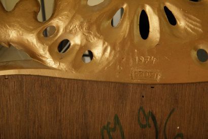 Regency-style mirror in gilded wood with...