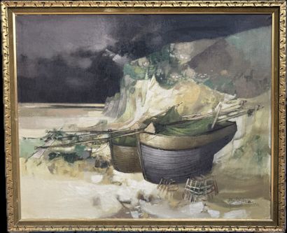 Albert DEMAN (1929–1996)
Stranded Boats
Oil...