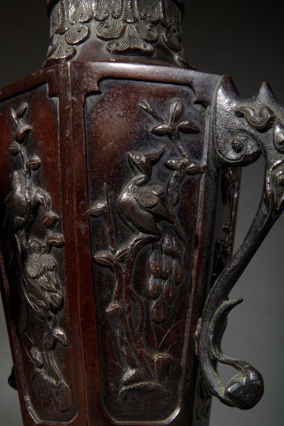 INDOCHINA, 20TH CENTURY
Pair of bronze vases...