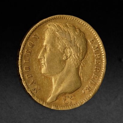 Une pièce de 40 francs or Napoléon Ier datée...