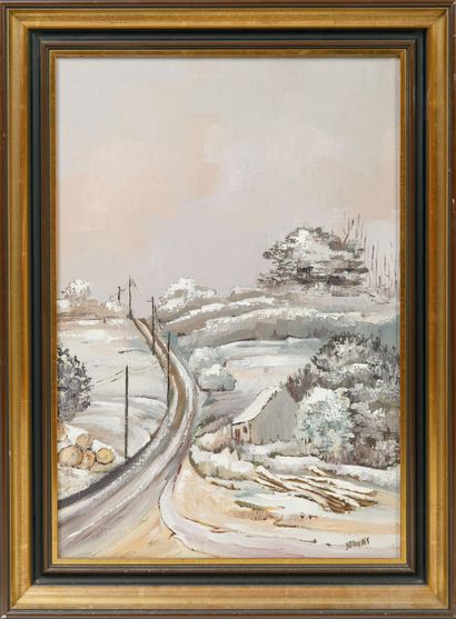 Yveline DIOURIS (1932-2017)
La neige à loguivy...