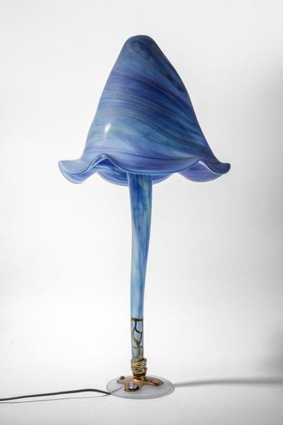 MARCHAND Paris
Blue glass paste mushroom...