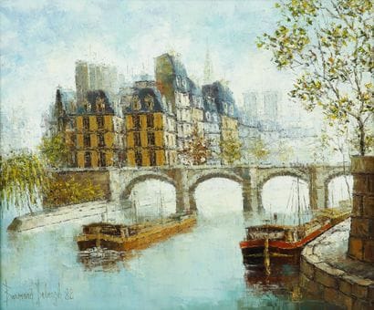 Bernard DEBERGH (XXe)
L'île de la Cité, 1982
Huile...