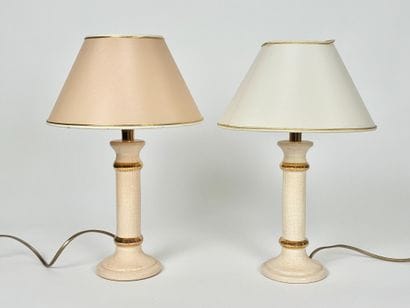 LE DAUPHIN
Paire de lampes en faïence craquelée...