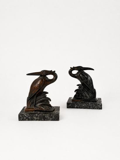 Pair of bookends made of regule depicting...
