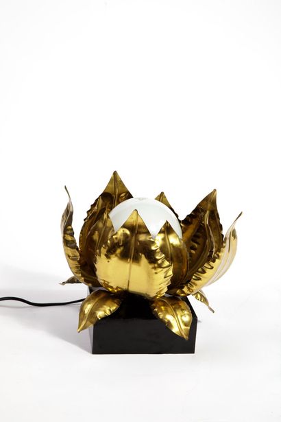 Maison JANSEN
Table lamp with a black square...