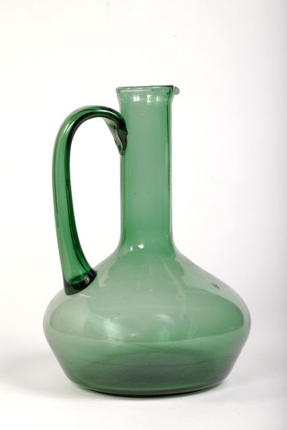 Green-tinted glass carafe 
Probably Italian,...