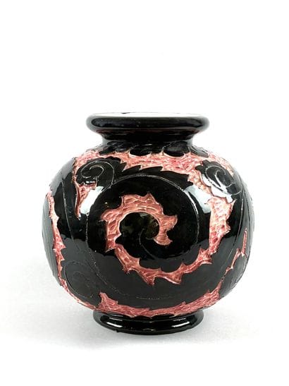LAMARCHE
Glazed earthenware ball-shaped vase...