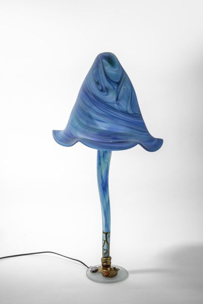 MARCHAND Paris
Blue glass paste mushroom...