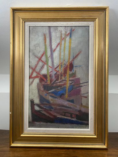 Claude VANIER (1910-1958)
Bateaux à quai,...