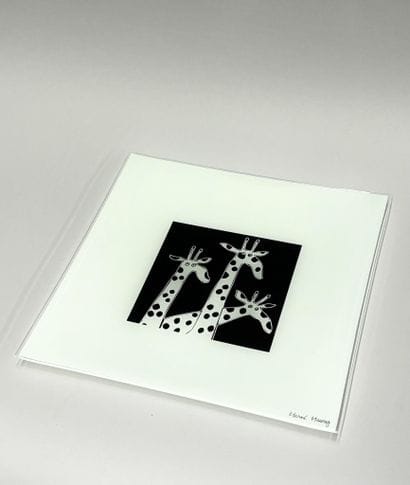 Hervé MAURY (XXe-XXIe)
Plat carré en verre...