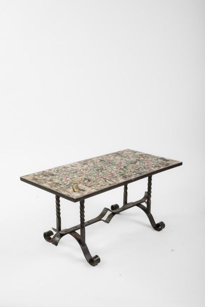VALLAURIS
Wrought-iron coffee table with...