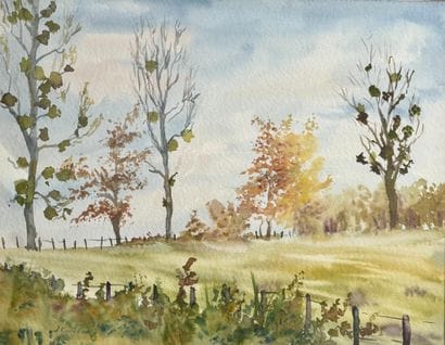 Joël COUILLEAUX (1939-2022) 
Paysage de campagne...