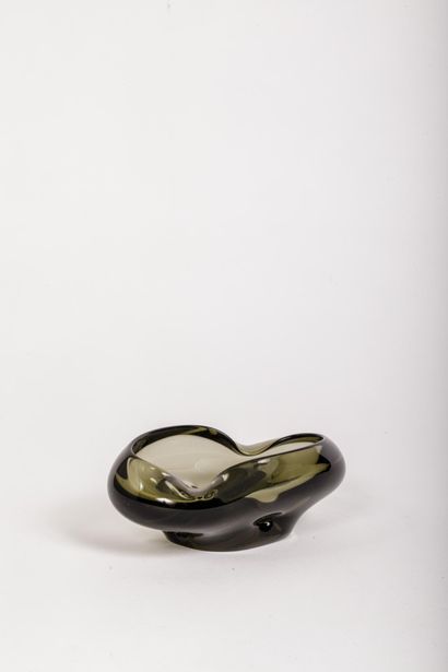 Cendrier en verre de Murano de forme libre...