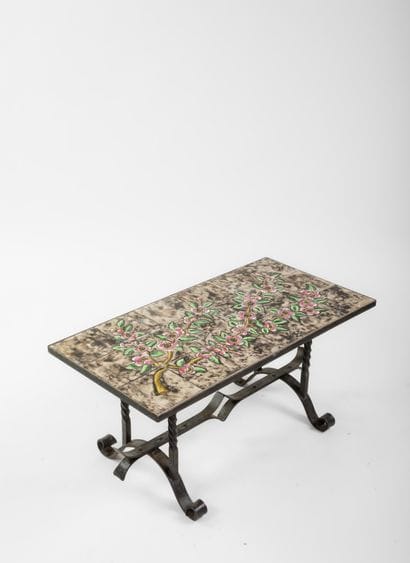 VALLAURIS
Wrought-iron coffee table with...
