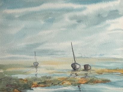 Joël COUILLEAUX (1939-2022) 
Port à marée...
