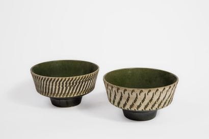 Paire de cache-pots pouvant former saladiers...