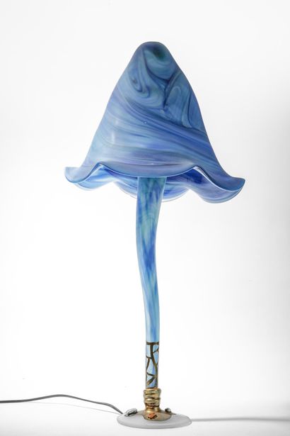 MARCHAND Paris
Blue glass paste mushroom...