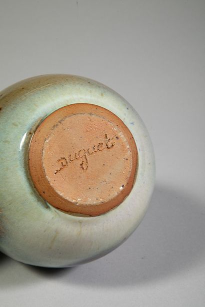 Duguet 
turquoise and gray glazed stoneware...