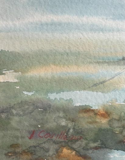 Joël COUILLEAUX (1939-2022) 
Port à marée...