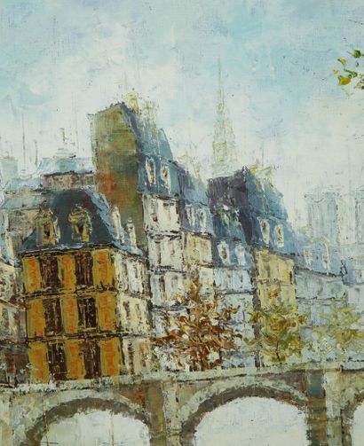 Bernard DEBERGH (XXe)
L'île de la Cité, 1982
Huile...