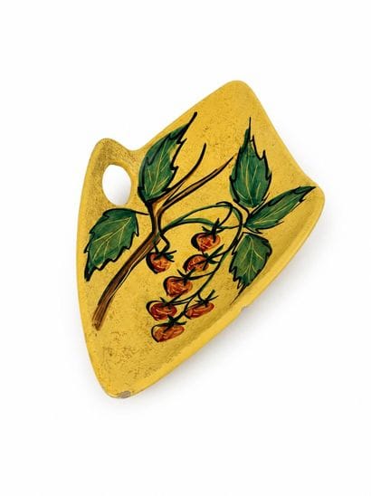 VALLAURIS 
Yellow ceramic fruit bowl with...