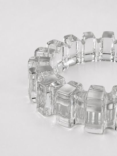 Pressed-molded glass ashtray and trinket...