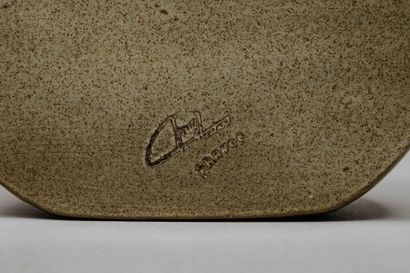 Gourde en céramique émaillée beige à anse...