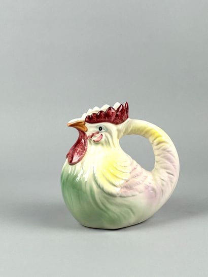 Pichet coq en faïence émaillé polychrome...