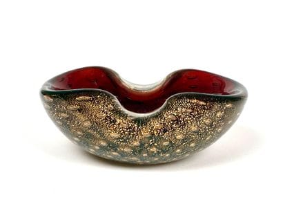 MURANO
Small red glass trinket dish with...