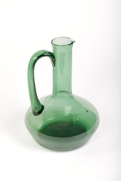 Green-tinted glass carafe 
Probably Italian,...