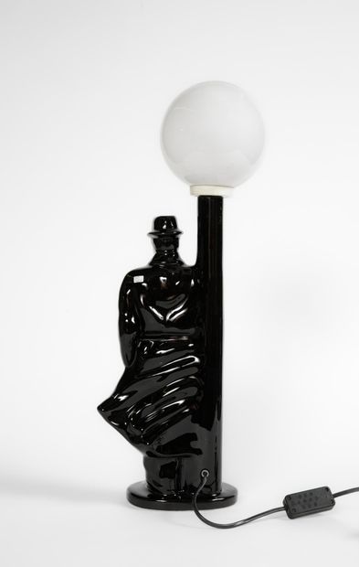 Grande lampe « détective » en céramique émaillée,...