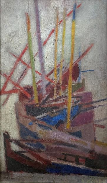 Claude VANIER (1910-1958)
Bateaux à quai,...
