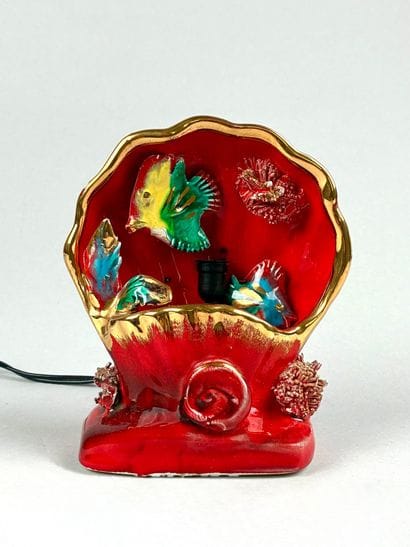 VALLAURIS
Polychrome glazed ceramic lamp...