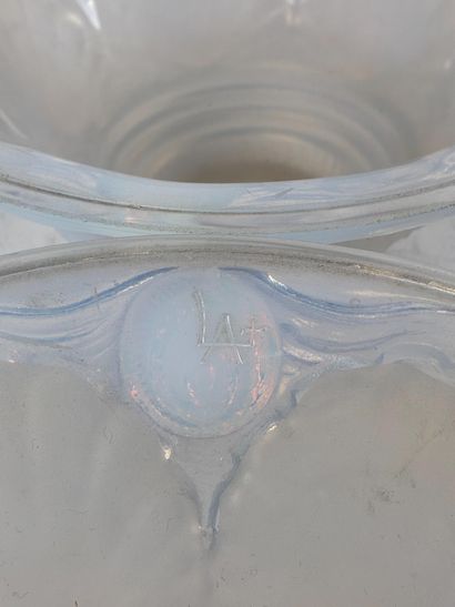 Set of four opalescent pressed-and-molded...