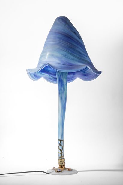 MARCHAND Paris
Blue glass paste mushroom...