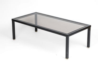 Rectangular coffee table in black lacquered...