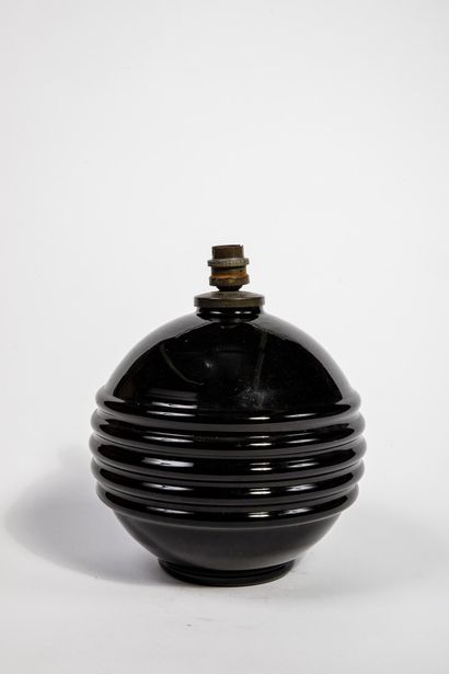 Lampe Boule en verre noir circulaire la pense...