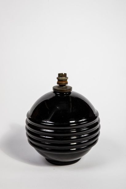 Lampe Boule en verre noir circulaire la pense...