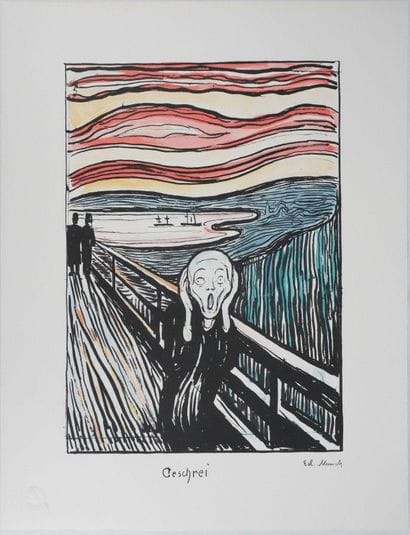 Edvard Munch (1863-1944) (d'après)
Le cri
Lithographie
Signée...