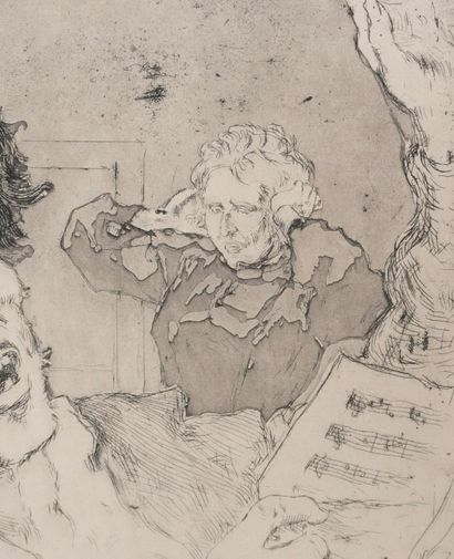 Daniel VIERGE (1851-1904)
Une fausse note,...