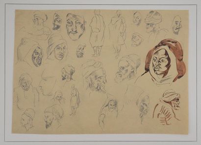 Eugène DELACROIX (1798-1863) (d'après) 
Visages...