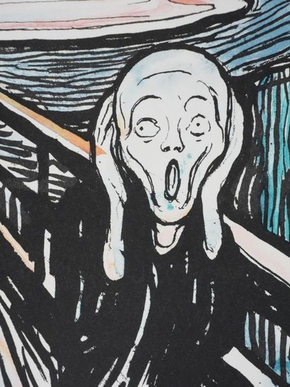 Edvard Munch (1863-1944) (d'après)
Le cri
Lithographie
Signée...