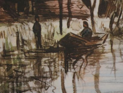 Claude MONET (1840-1926) (d'après) 
Le moulin...
