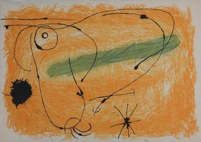 Joan MIRO (1893-1983)
Le lézard aux plumes,...