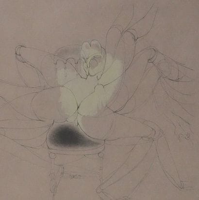 Hans BELLMER (1902-1975) 
La créature jaune,...