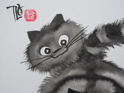 Laszlo TIBAY (1962-)
A dos de chat, 2025
Dessin...