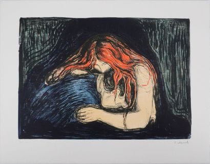 Edvard Munch (1863-1944) (d'après)
Vampire
Lithographie
Signée...