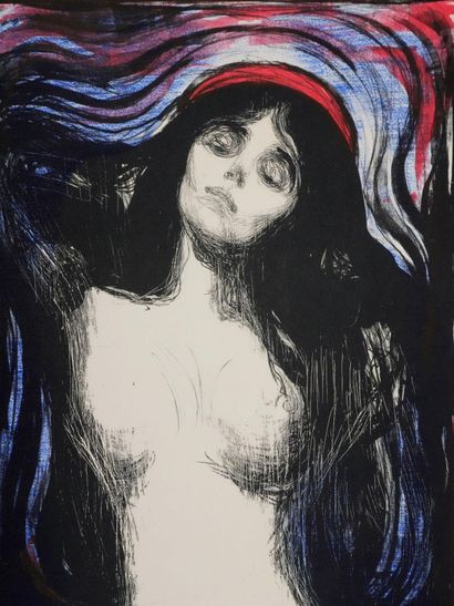 Edvard Munch (1863-1944) (d'après)
La Madone
Lithographie
Signée...