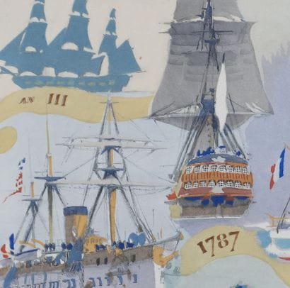 Albert BRENET (1903-2005)
Navires Duguay-Trouin,...